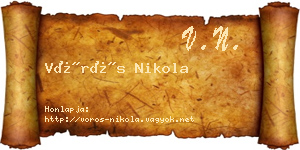 Vörös Nikola névjegykártya