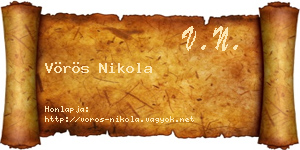 Vörös Nikola névjegykártya